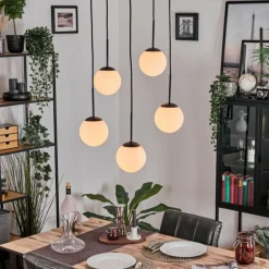 Gastor Suspension, Boule lumineuse, Suspension Blanc, 5 lumières