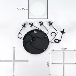 Gastor Suspension, Boule lumineuse, Suspension Blanc, 5 lumières