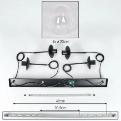 Gastor Suspension, Boule lumineuse, Suspension Clair, 4 lumières