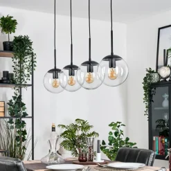 Gastor Suspension, Boule lumineuse, Suspension Clair, 4 lumières