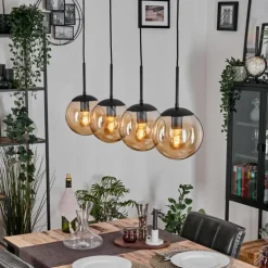 Gastor Suspension, Boule lumineuse, Suspension Ambre, 4 lumières
