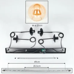 Gastor Suspension, Boule lumineuse, Suspension Ambre, 4 lumières