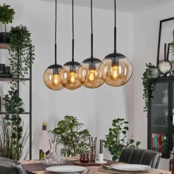 Gastor Suspension, Boule lumineuse, Suspension Ambre, 4 lumières