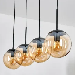 Gastor Suspension, Boule lumineuse, Suspension Ambre, 4 lumières