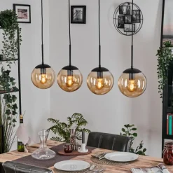 Gastor Suspension, Boule lumineuse, Suspension Ambre, 4 lumières