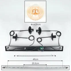 Gastor Suspension, Boule lumineuse, Suspension Ambre, Clair, 4 lumières