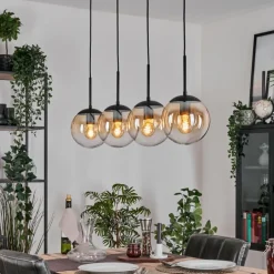 Gastor Suspension, Boule lumineuse, Suspension Ambre, Clair, 4 lumières