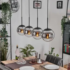 Gastor Suspension, Boule lumineuse, Suspension Chrome, Fumé, 4 lumières