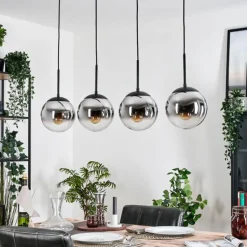 Gastor Suspension, Boule lumineuse, Suspension Chrome, Fumé, 4 lumières