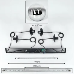 Gastor Suspension, Boule lumineuse, Suspension Chrome, Fumé, 4 lumières