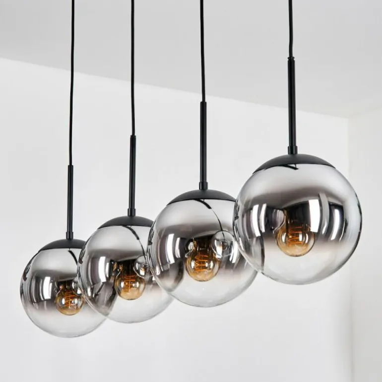 Gastor Suspension, Boule lumineuse, Suspension Chrome, Fumé, 4 lumières