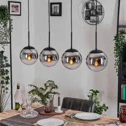 Gastor Suspension, Boule lumineuse, Suspension Chrome, Fumé, 4 lumières