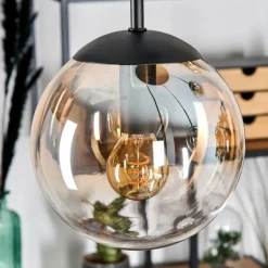 Gastor Suspension, Boule lumineuse, Suspension Ambre, Clair, 5 lumières