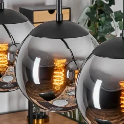 Gastor Suspension, Boule lumineuse, Suspension Chrome, Fumé, 4 lumières