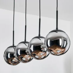 Gastor Suspension, Boule lumineuse, Suspension Chrome, Fumé, 4 lumières