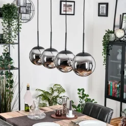 Gastor Suspension, Boule lumineuse, Suspension Chrome, Fumé, 4 lumières
