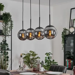 Gastor Suspension, Boule lumineuse, Suspension Fumé, 4 lumières