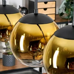 Gastor Suspension, Boule lumineuse, Suspension Or, Clair, 4 lumières
