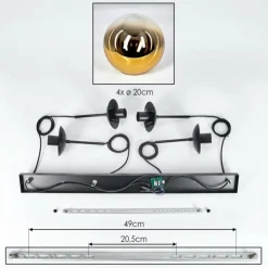 Gastor Suspension, Boule lumineuse, Suspension Or, Clair, 4 lumières