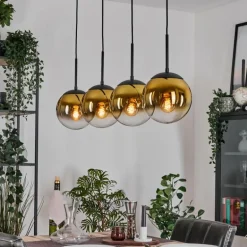 Gastor Suspension, Boule lumineuse, Suspension Or, Clair, 4 lumières
