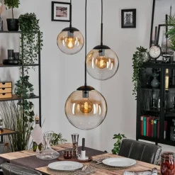 Gastor Suspension, Boule lumineuse, Suspension 30 cm Ambre, Clair, 3 lumières