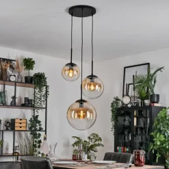 Gastor Suspension, Boule lumineuse, Suspension 30 cm Ambre, Clair, 3 lumières