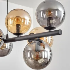 Gastor Suspension, Boule lumineuse, Suspension Ambre, Fumé, 10 lumières