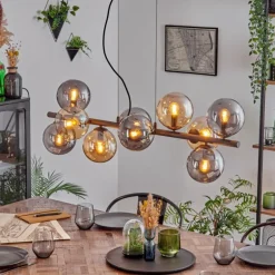 Gastor Suspension, Boule lumineuse, Suspension Ambre, Fumé, 10 lumières