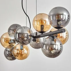 Gastor Suspension, Boule lumineuse, Suspension Ambre, Fumé, 10 lumières