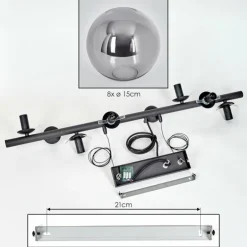 Gastor Suspension, Boule lumineuse, Suspension Fumé, 8 lumières