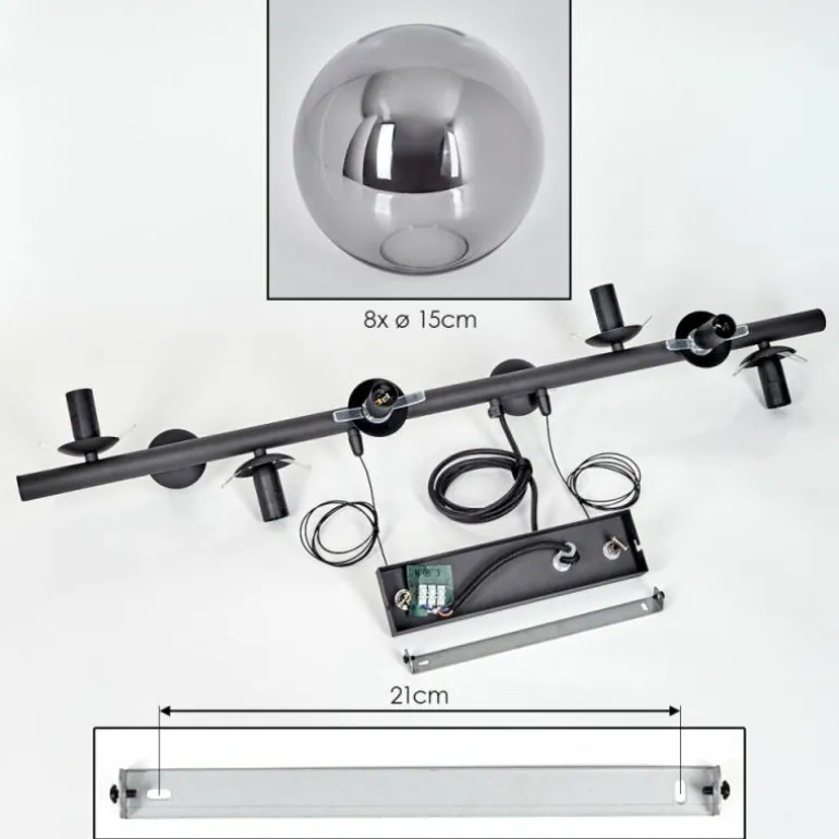 Gastor Suspension, Boule lumineuse, Suspension Fumé, 8 lumières