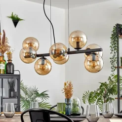 Gastor Suspension, Boule lumineuse, Suspension Ambre, 8 lumières