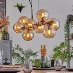 Gastor Suspension, Boule lumineuse, Suspension Ambre, 8 lumières