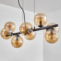 Gastor Suspension, Boule lumineuse, Suspension Ambre, 8 lumières