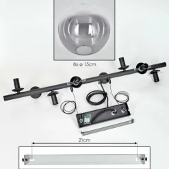 Gastor Suspension, Boule lumineuse, Suspension Clair, Fumé, 8 lumières