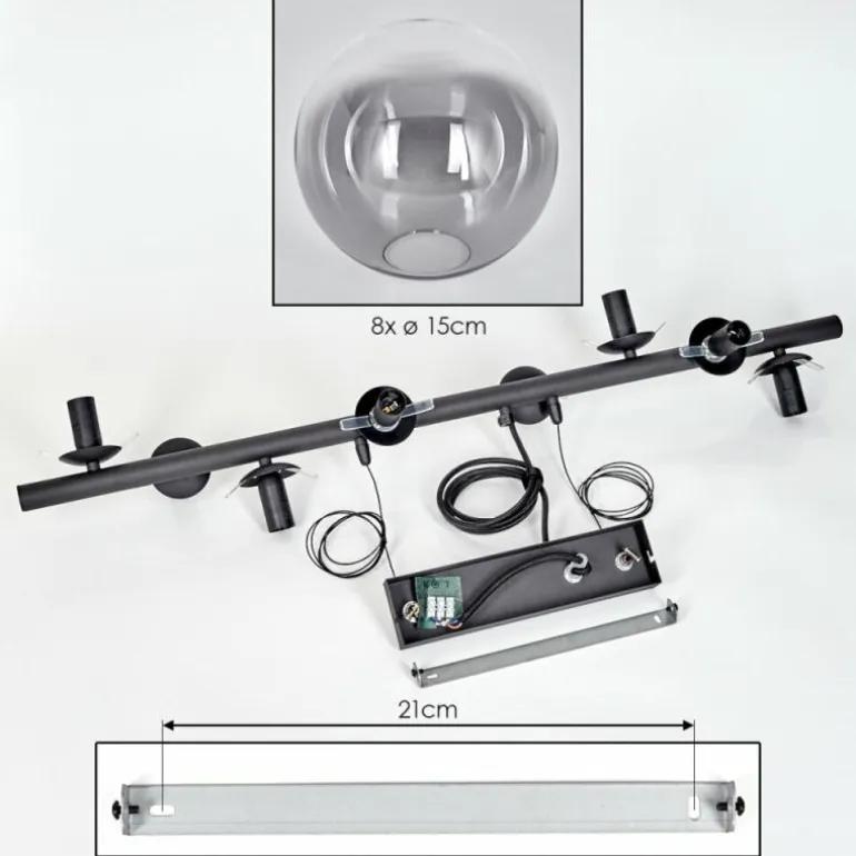Gastor Suspension, Boule lumineuse, Suspension Clair, Fumé, 8 lumières