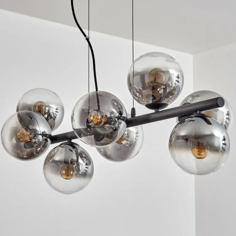 Gastor Suspension, Boule lumineuse, Suspension Clair, Fumé, 8 lumières