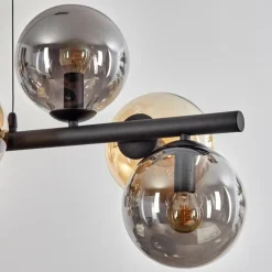 Gastor Suspension, Boule lumineuse, Suspension Ambre, Fumé, 8 lumières
