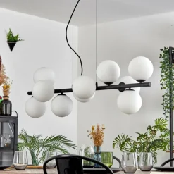 Gastor Suspension, Boule lumineuse, Suspension Blanc, 10 lumières