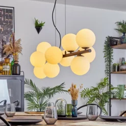 Gastor Suspension, Boule lumineuse, Suspension Blanc, 10 lumières