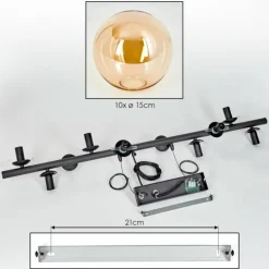 Gastor Suspension, Boule lumineuse, Suspension Ambre, 10 lumières