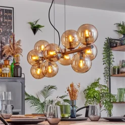 Gastor Suspension, Boule lumineuse, Suspension Ambre, 10 lumières