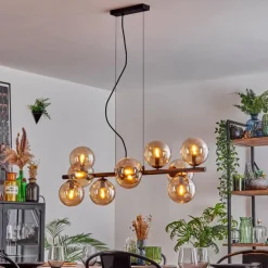 Gastor Suspension, Boule lumineuse, Suspension Ambre, 10 lumières