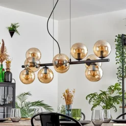 Gastor Suspension, Boule lumineuse, Suspension Ambre, 10 lumières
