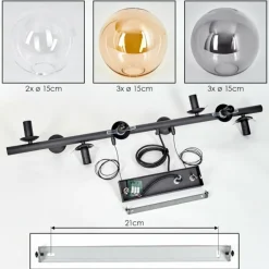 Gastor Suspension, Boule lumineuse, Suspension Ambre, Clair, Fumé, 8 lumières
