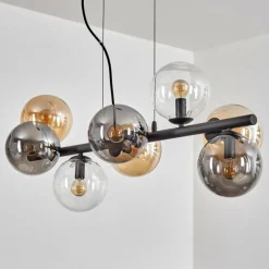 Gastor Suspension, Boule lumineuse, Suspension Ambre, Clair, Fumé, 8 lumières