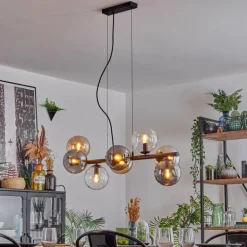 Gastor Suspension, Boule lumineuse, Suspension Ambre, Clair, Fumé, 8 lumières