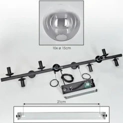 Gastor Suspension, Boule lumineuse, Suspension Clair, Fumé, 10 lumières