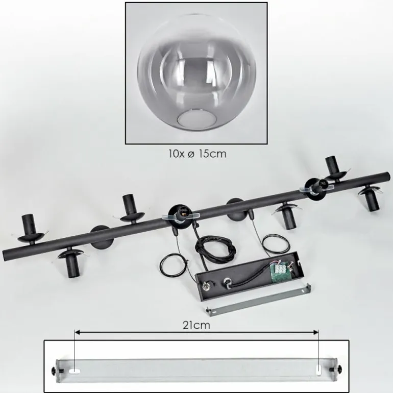 Gastor Suspension, Boule lumineuse, Suspension Clair, Fumé, 10 lumières