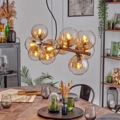 Gastor Suspension, Boule lumineuse, Suspension Ambre, Clair, 10 lumières